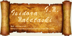 Isidora Maletaški vizit kartica